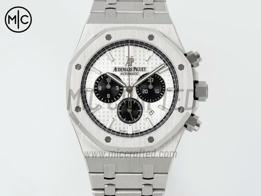 Royal Oak Chrono 41mm 26331 SS White/Black Dial on SS Bracelet – Premium Edition