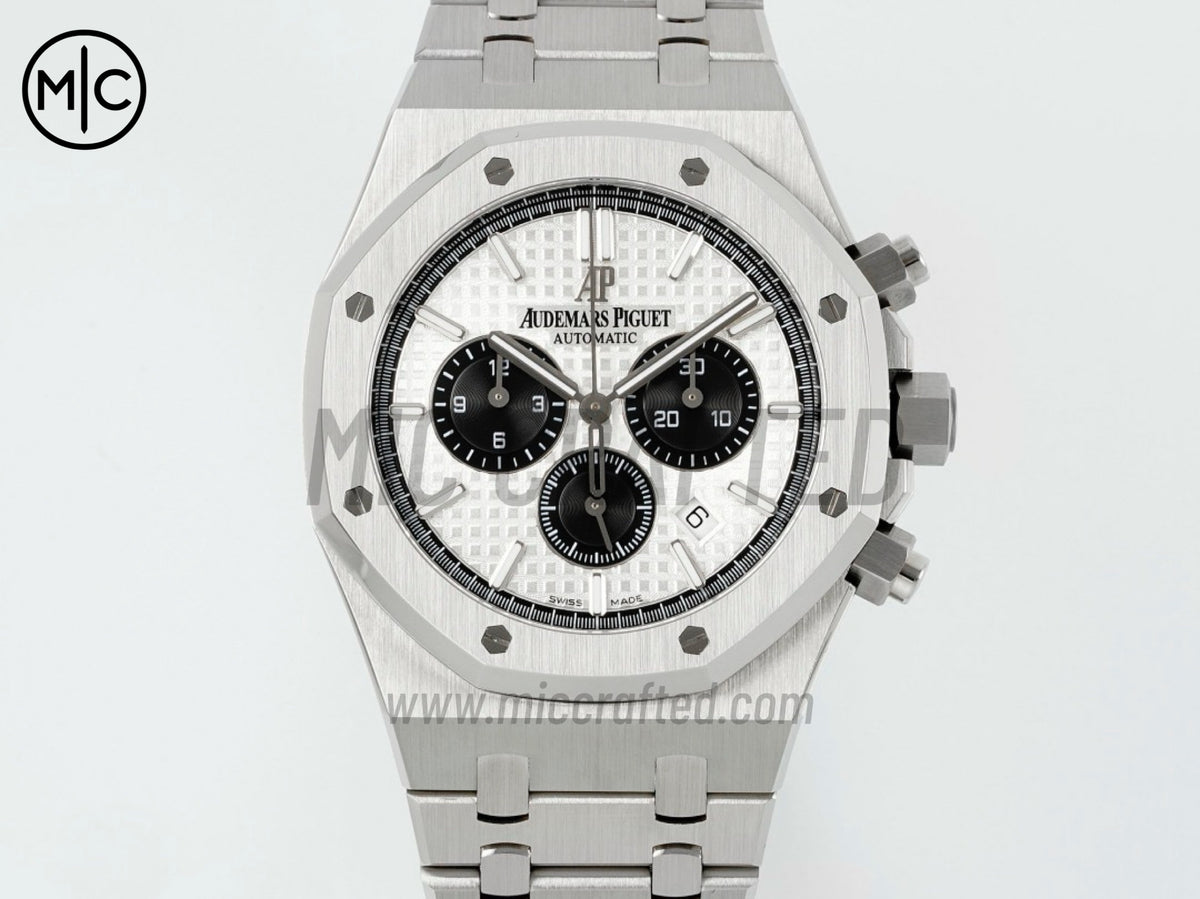 Royal Oak Chrono 41mm 26331 SS White/Black Dial on SS Bracelet – Premium Edition