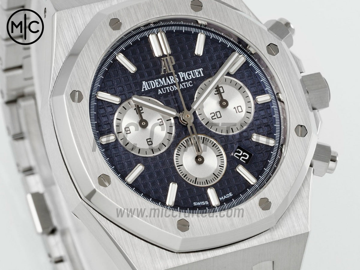 Royal Oak Chrono 41mm 26331 SS Blue/White Dial on SS Bracelet – Premium Edition
