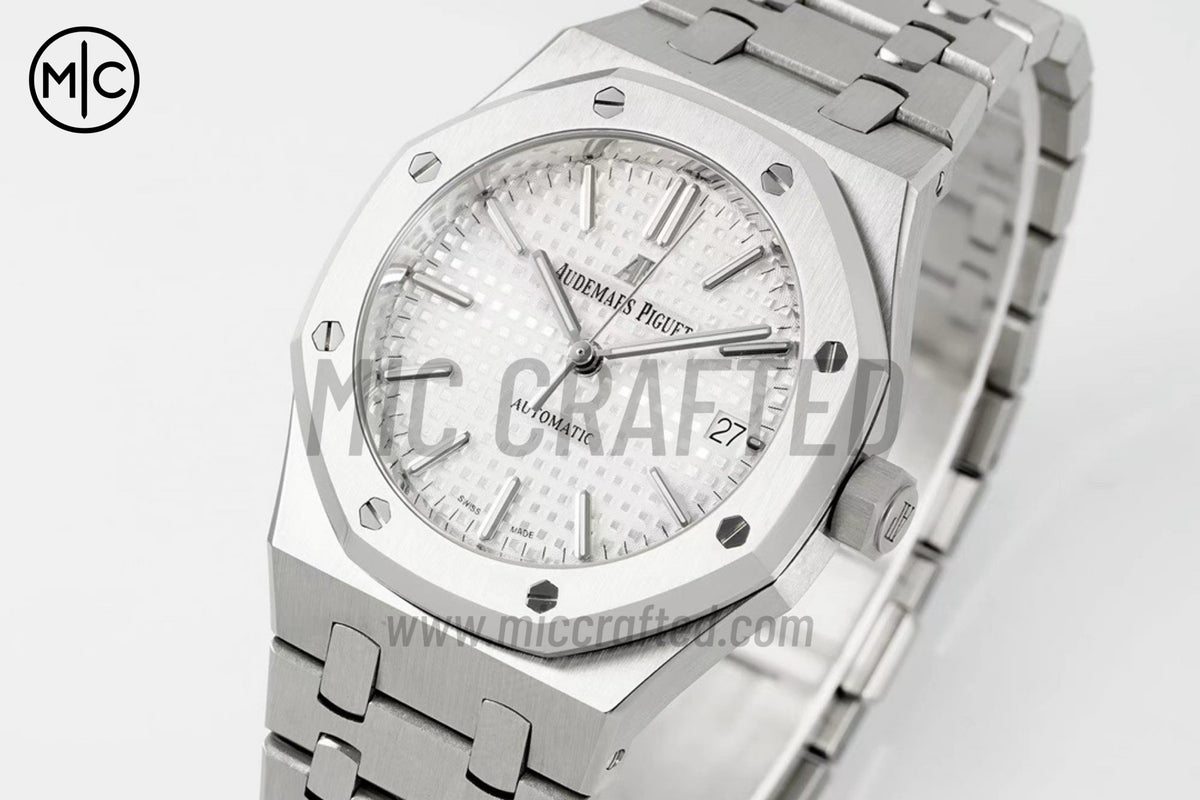 Royal Oak 37mm 15450 SS Silver Textured Dial on SS Bracelet – Premium Edition