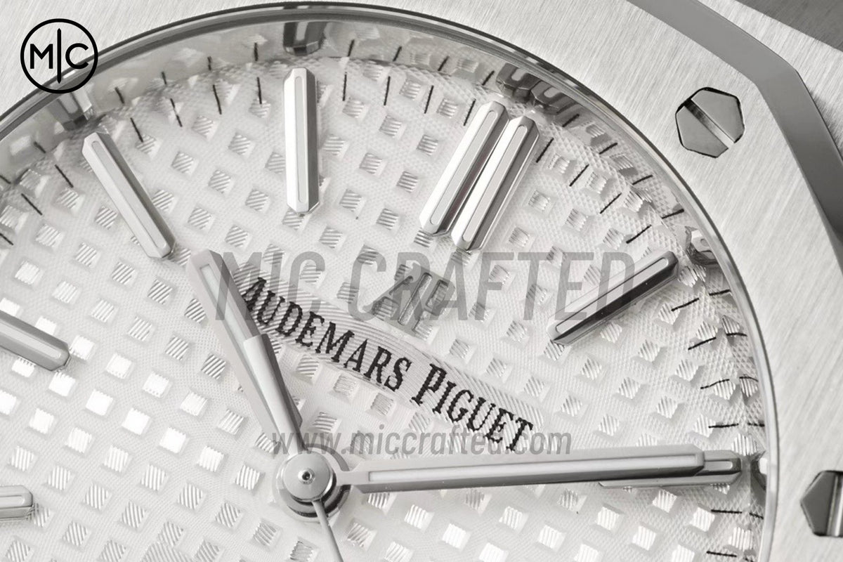 Royal Oak 37mm 15450 SS Silver Textured Dial on SS Bracelet – Premium Edition