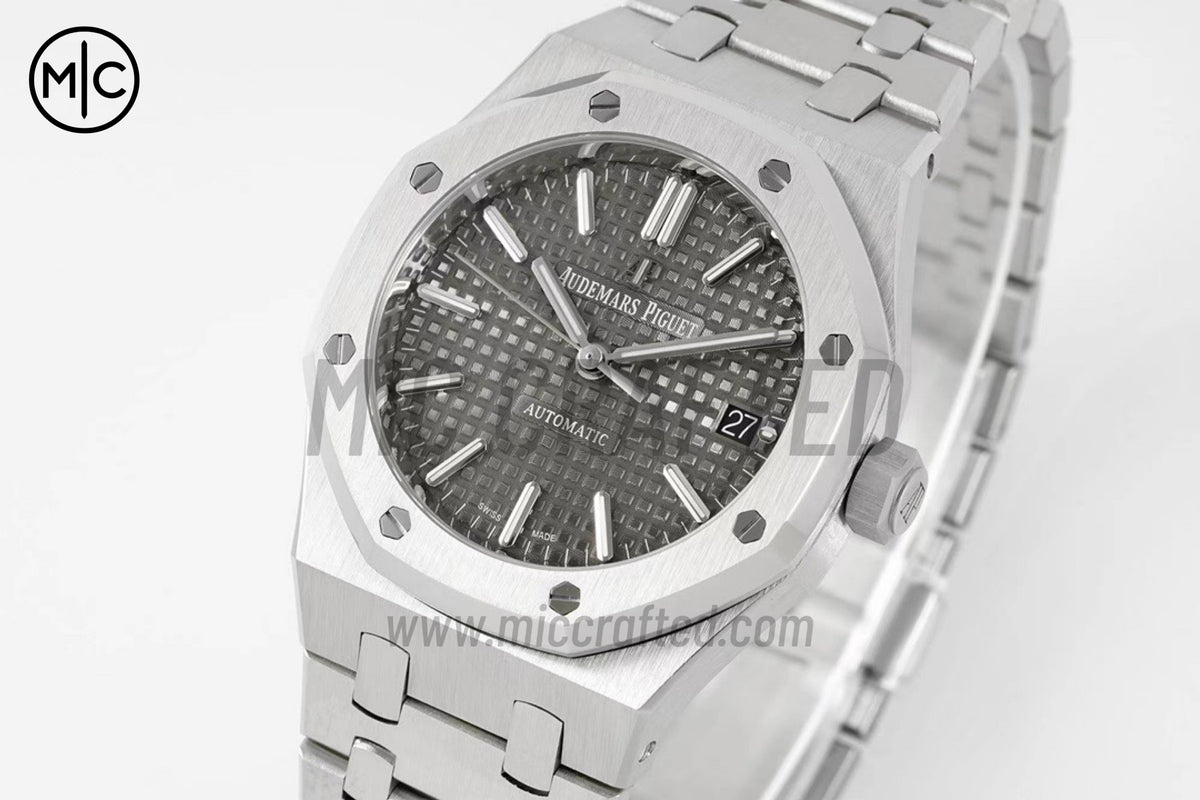 Royal Oak 37mm 15450 SS Gray Textured Dial on SS Bracelet – Premium Edition