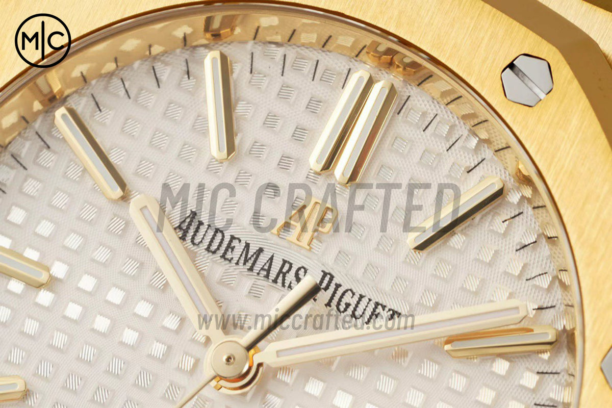 Royal Oak 37mm 15450 YG White Dial on YG Bracelet – Premium Edition