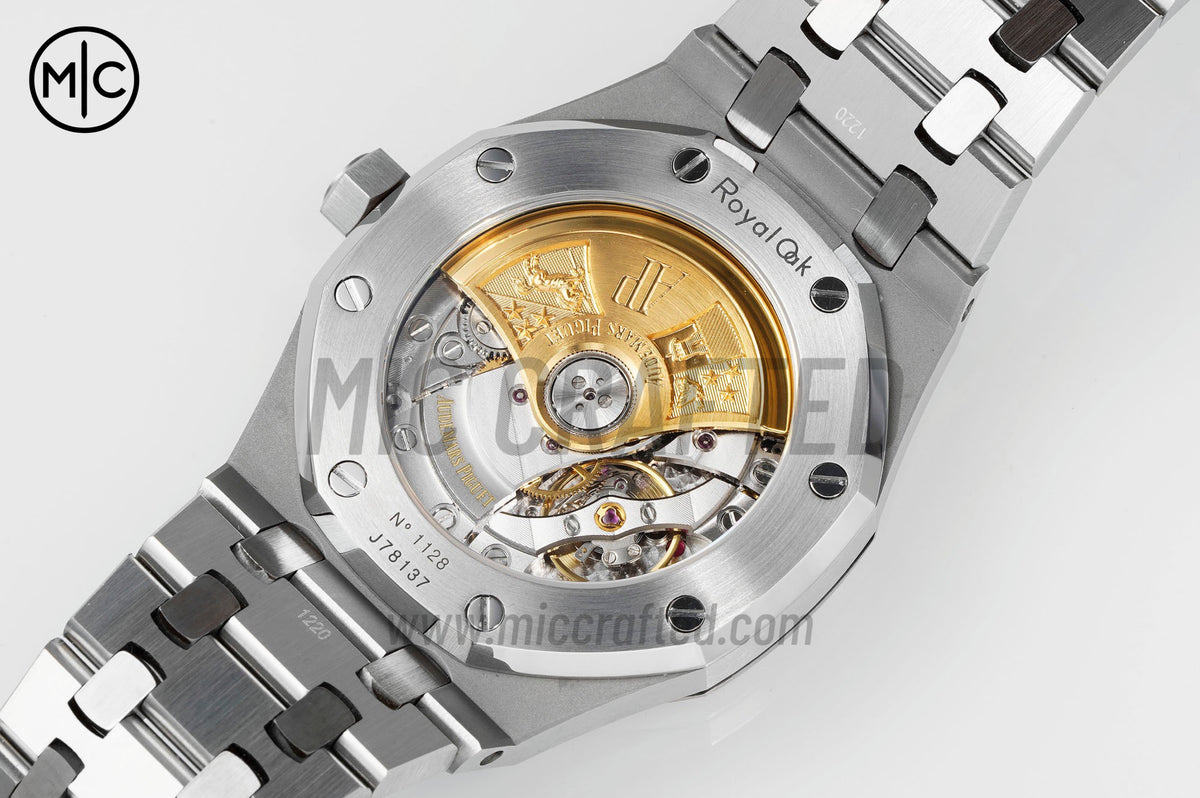 Royal Oak 37mm 15451 SS Diamonds Bezel Black Dial on SS Bracelet– Premium Edition