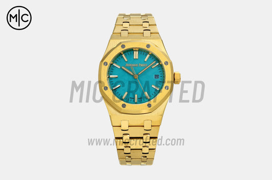 Royal Oak 37mm 15550 YG Turquoise Dial on YG Bracelet – Premium Edition