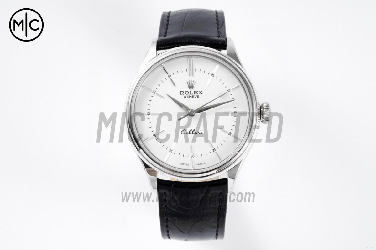 Cellini 50509 39mm White Dial Stick Markers on Black Leather – Premium Edition