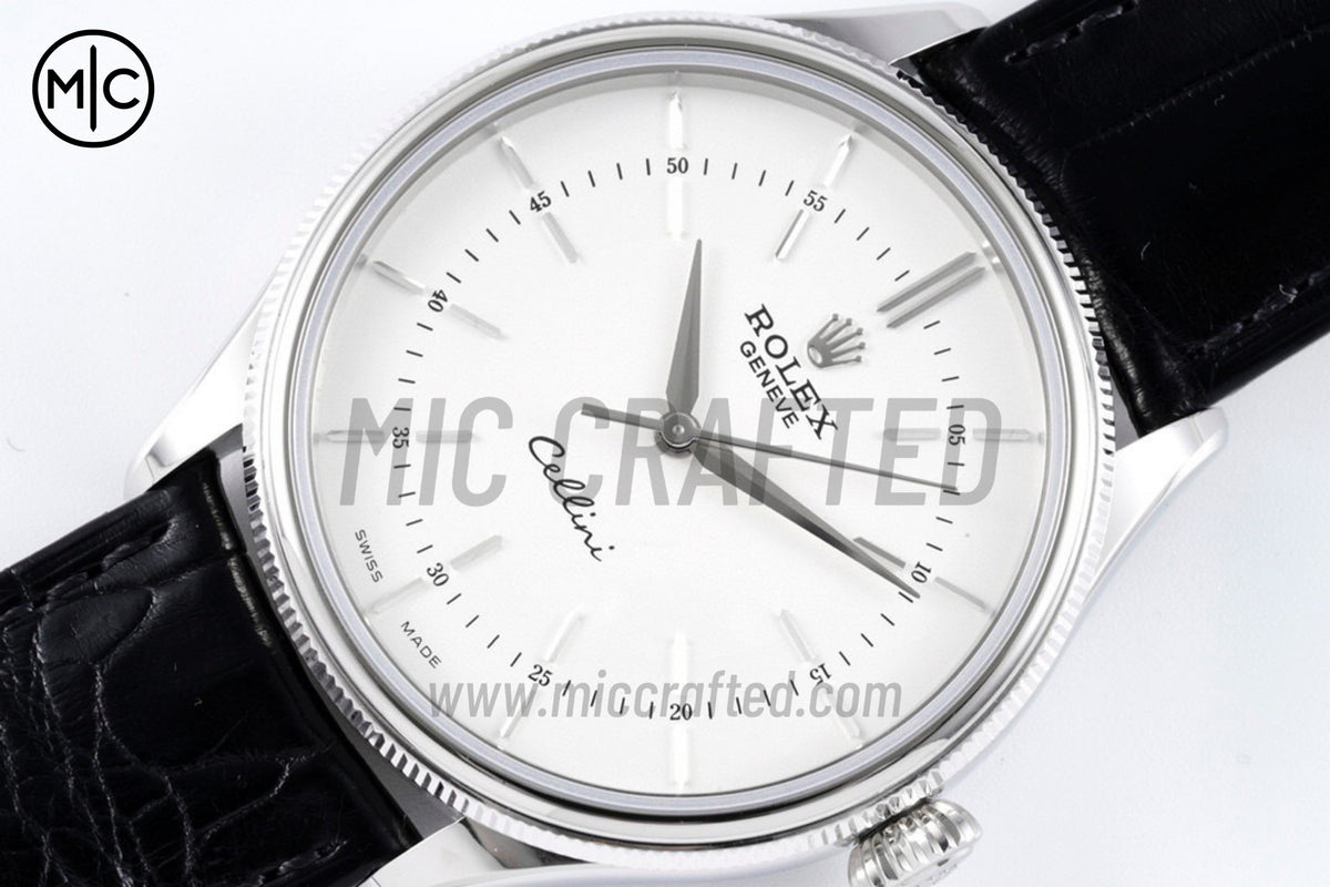Cellini 50509 39mm White Dial Stick Markers on Black Leather – Premium Edition