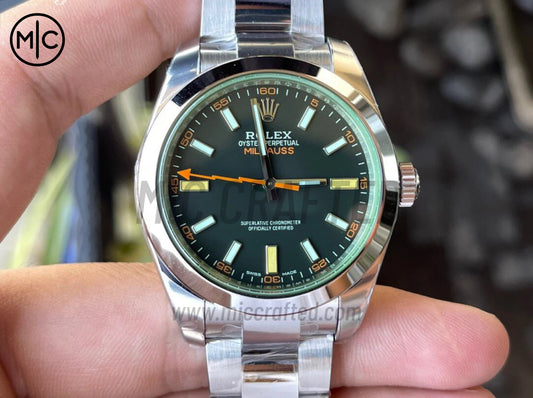 Milgauss 116400GV 40mm 904L Steel Black Dial on SS Bracelet – Premium Edition