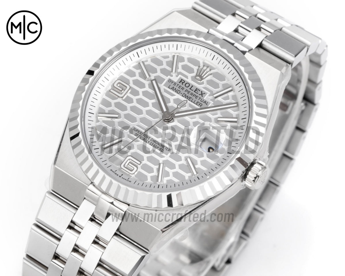 Land Dweller 40mm 127334 Silver Dial on SS Bracelet – Premium Edition