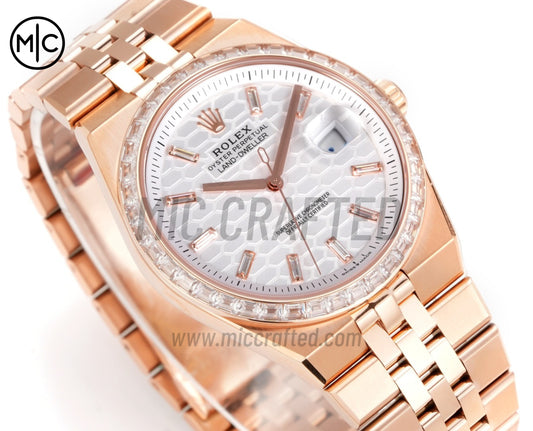 Land Dweller 40mm 127385 Silver Dial Diamonds Bezel on RG Bracelet – Premium Edition
