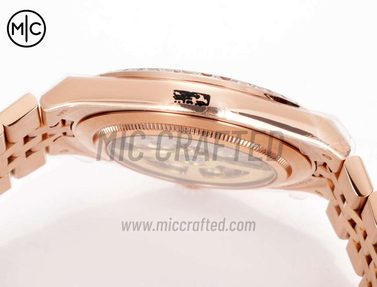 Land Dweller 40mm 127385 Silver Dial Diamonds Bezel on RG Bracelet – Premium Edition