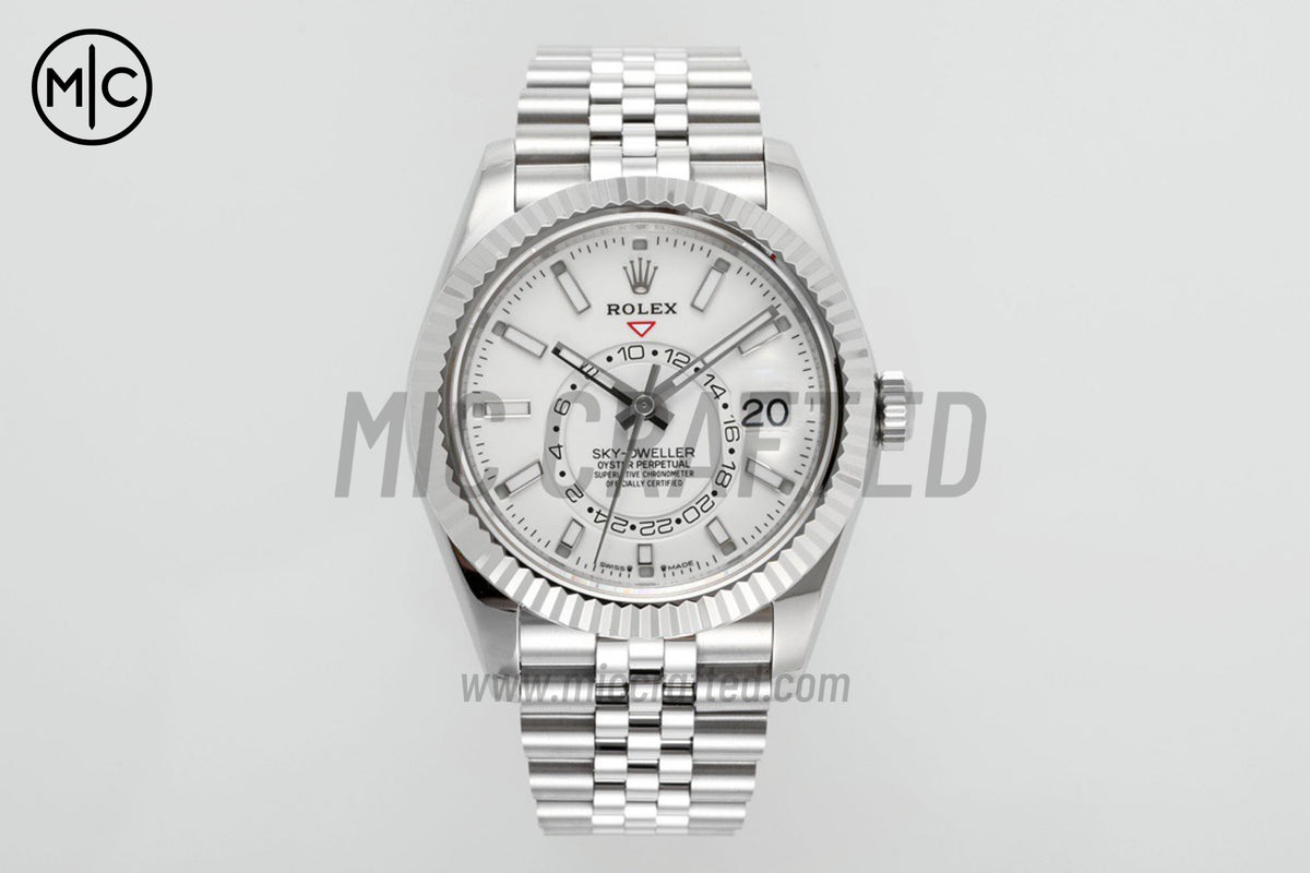 Sky-Dweller 42mm 326934 904L SS White Dial on SS Jubilee Bracelet – Premium Edition