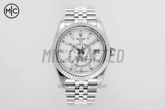 Sky-Dweller 42mm 326934 904L SS White Dial on SS Jubilee Bracelet – Premium Edition