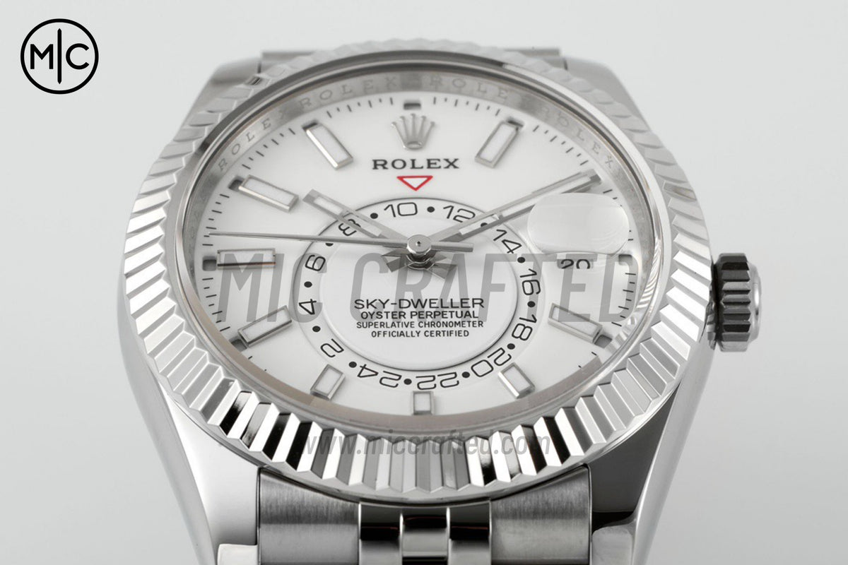 Sky-Dweller 42mm 326934 904L SS White Dial on SS Jubilee Bracelet – Premium Edition