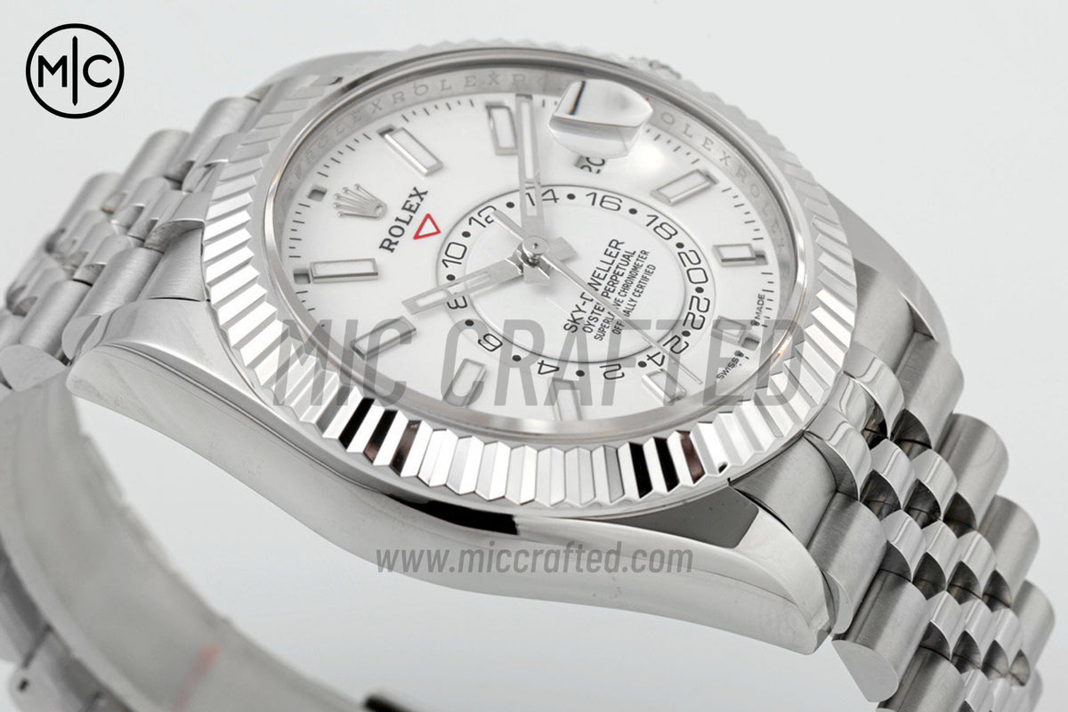 Sky-Dweller 42mm 326934 904L SS White Dial on SS Jubilee Bracelet – Premium Edition