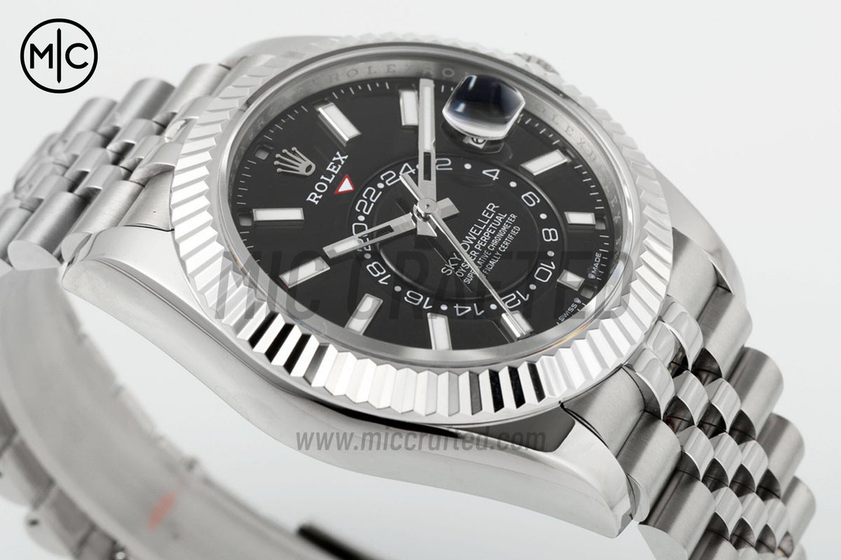 Sky-Dweller 42mm 326934 904L SS Black Dial on SS Jubilee Bracelet – Premium Edition