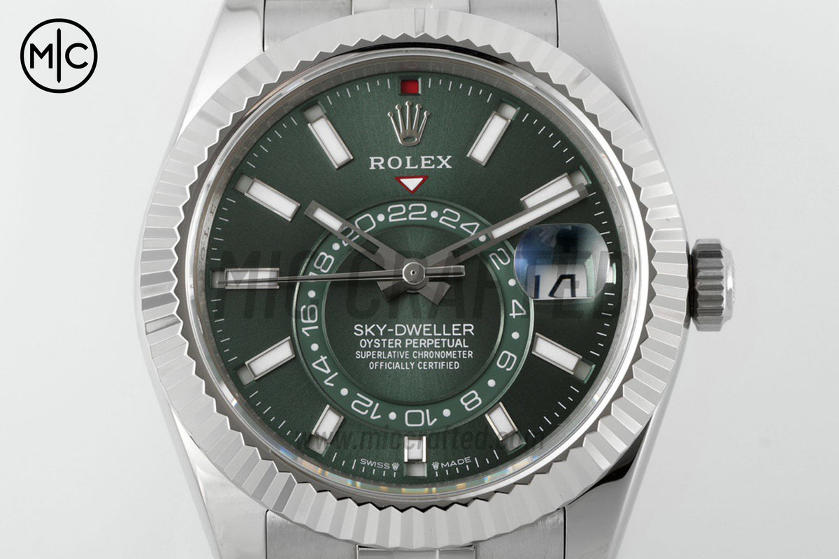 Sky-Dweller 42mm 326934 904L SS Green Dial on SS Jubilee Bracelet – Premium Edition