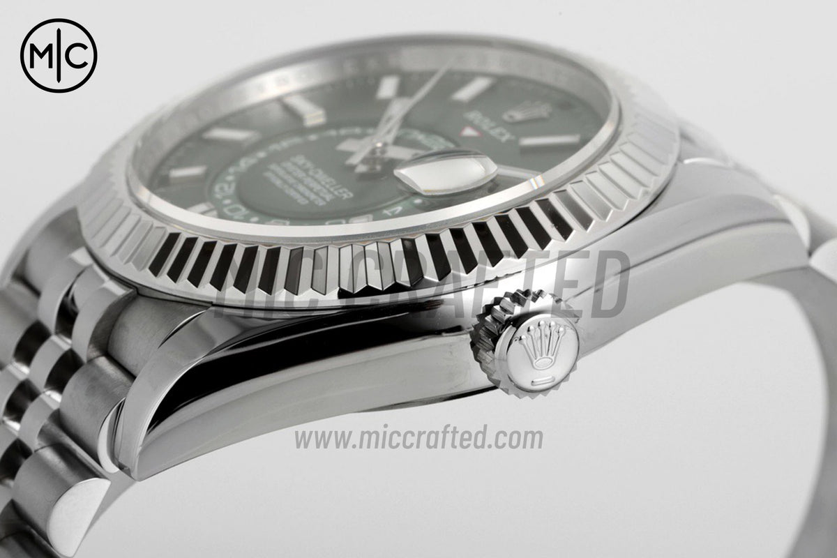 Sky-Dweller 42mm 326934 904L SS Green Dial on SS Jubilee Bracelet – Premium Edition