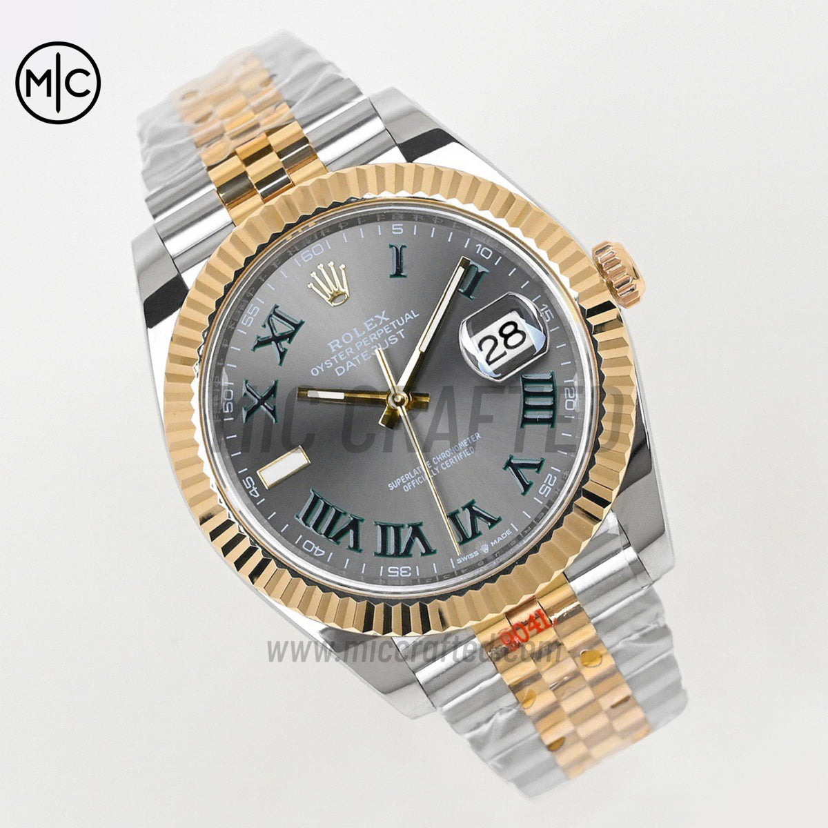 DateJust 41 126333 SS/YG Gray Dial Green Roman on Jubilee Bracelet – Premium Edition