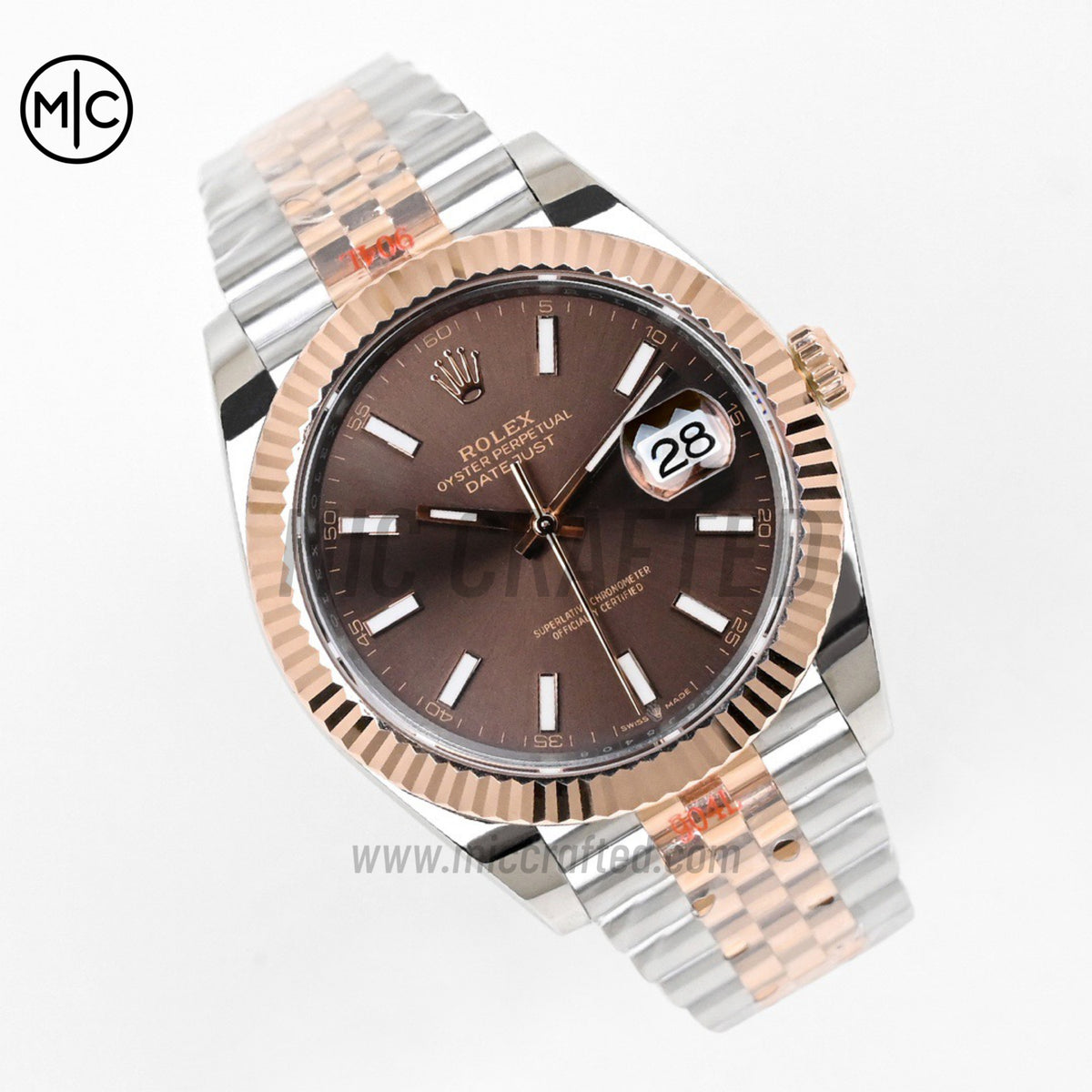 DateJust 41 126331 SS/RG Brown Stick Dial on Jubilee Bracelet – Premium Edition