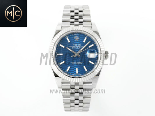 DateJust 41mm 126334 Blue Textured Stick Dial on Jubilee Bracelet – Premium Edition