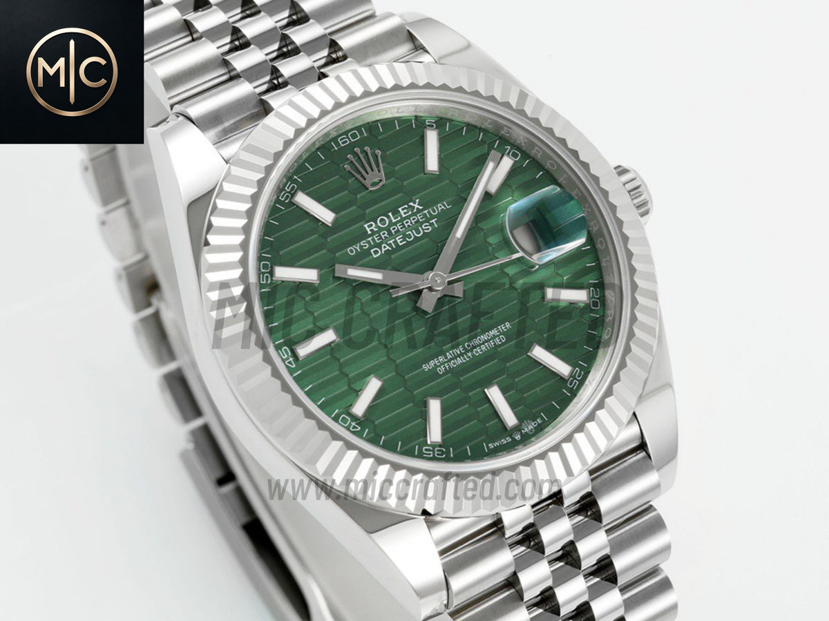 DateJust 41mm 126334 Green Textured Stick Dial on Jubilee Bracelet – Premium Edition