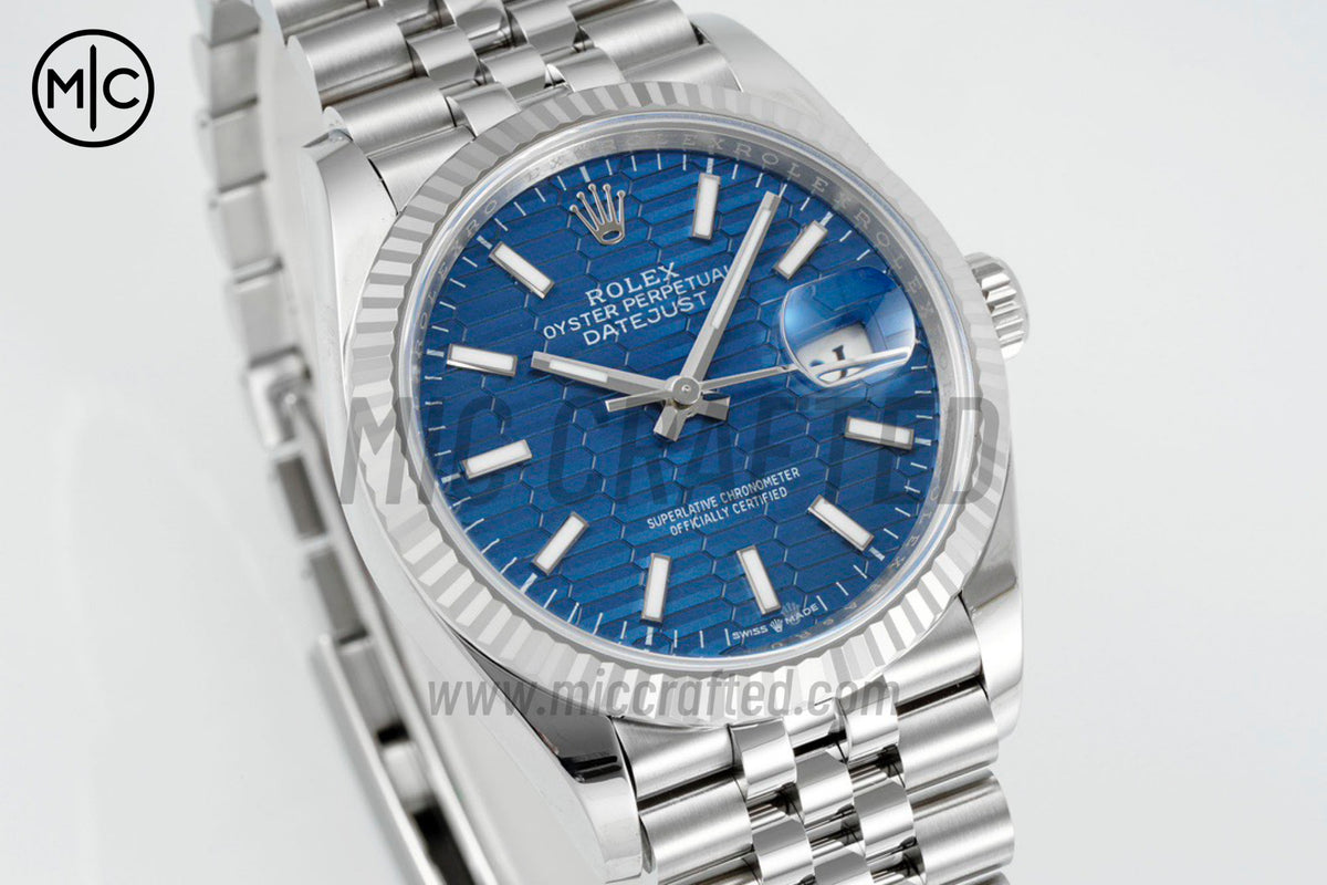 DateJust 36mm 126234 Blue Texuted Stick Dial on Jubilee Bracelet – Premium Edition