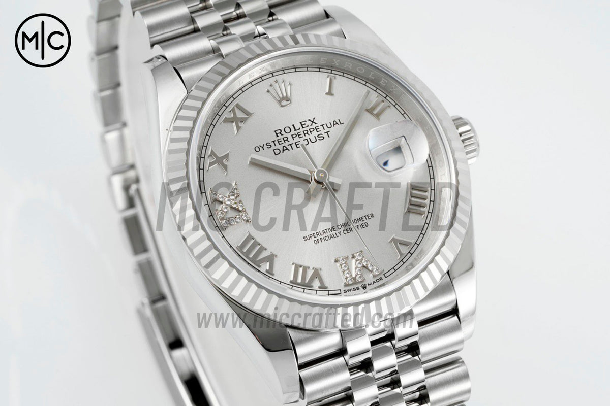 DateJust 36mm 126234 Silver Diamond Roman Dial on Jubilee Bracelet – Premium Edition
