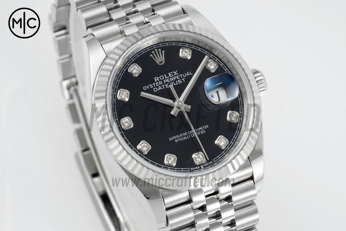 DateJust 36mm 126234 Black Diamonds Dial on Jubilee Bracelet – Premium Edition