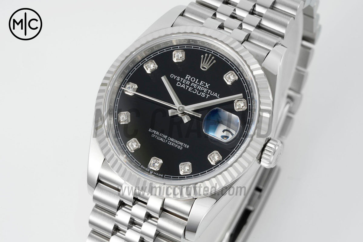 DateJust 36mm 126234 Black Diamonds Dial on Jubilee Bracelet – Premium Edition