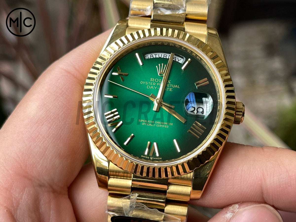 DayDate 40mm 228238 Green Ombre Roman Dial on President Bracelet – Premium Edition