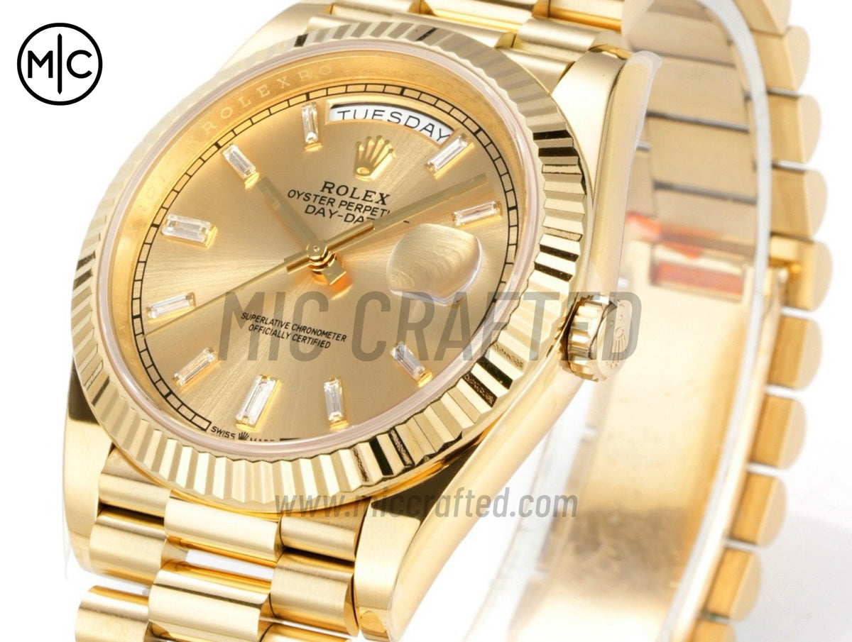 DayDate 40mm 228238 YG Crystal Dial on President Bracelet – Premium Edition