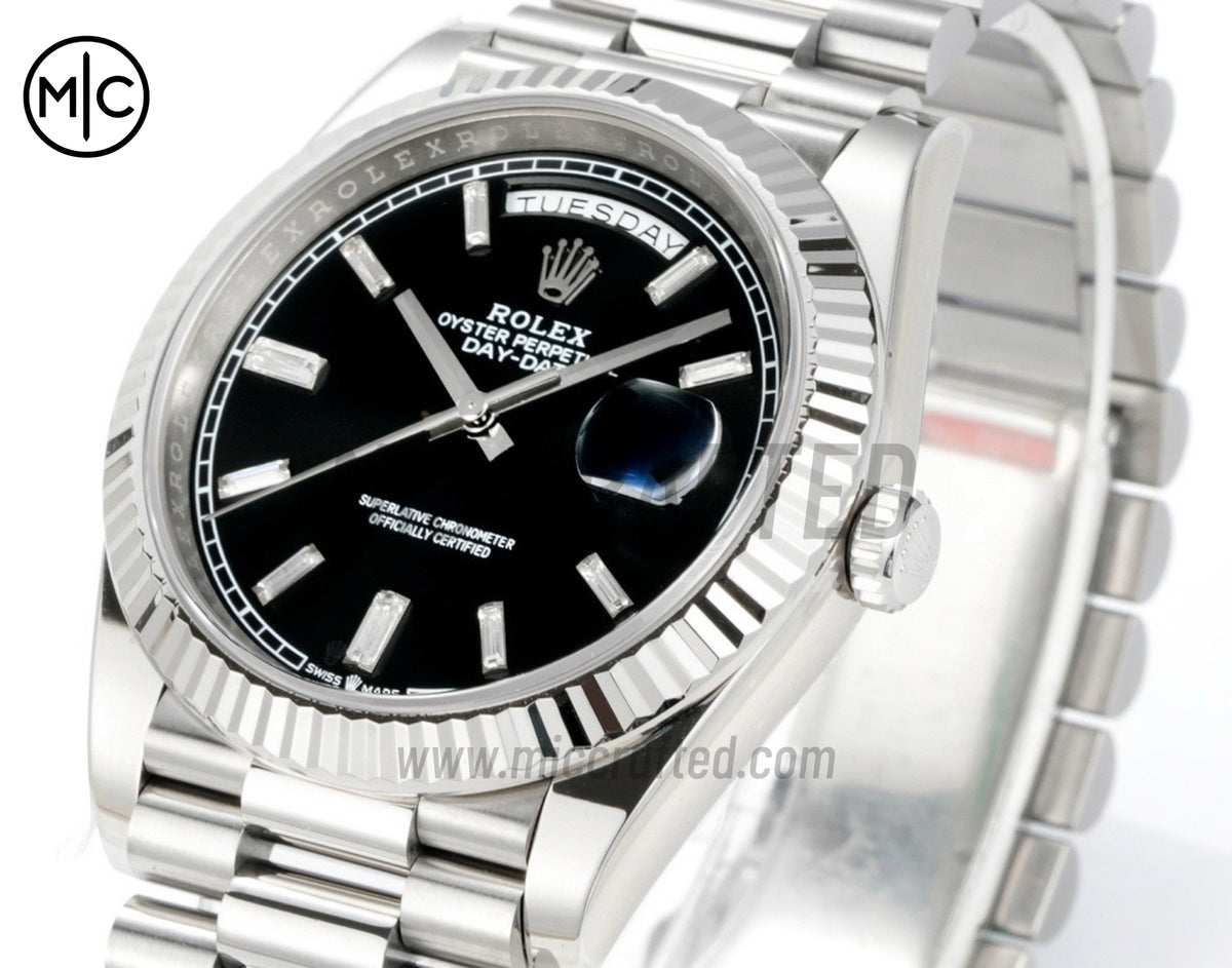 DayDate 40mm 228236 Black Crystal Dial on President Bracele – Premium Edition