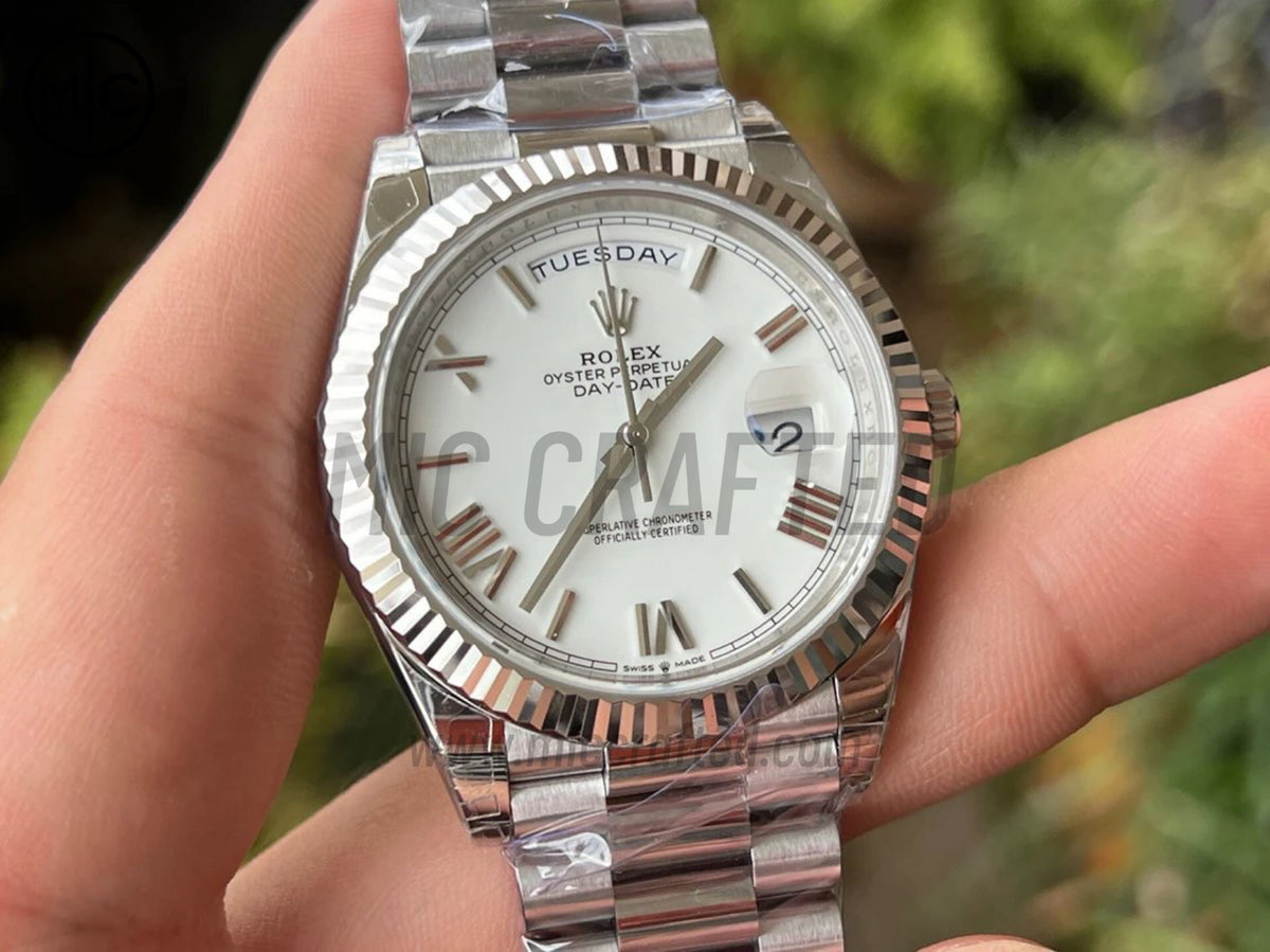 DayDate 40mm 228236 White Roman Dial on President Bracelet – Premium Edition