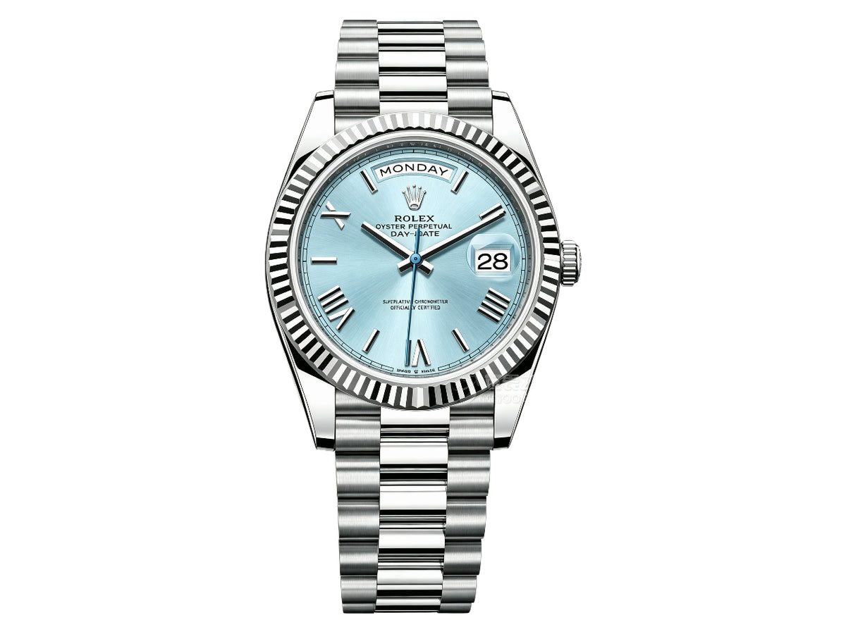 Day Date 40mm 228236 Ice Blue Roman Dial on President Bracelet – Premium Edition