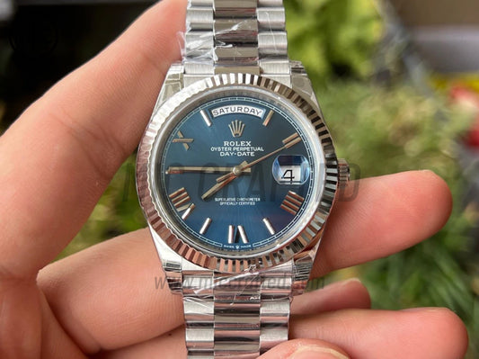 DayDate 40mm 228236 Blue Roman Dial on President Bracelet – Premium Edition