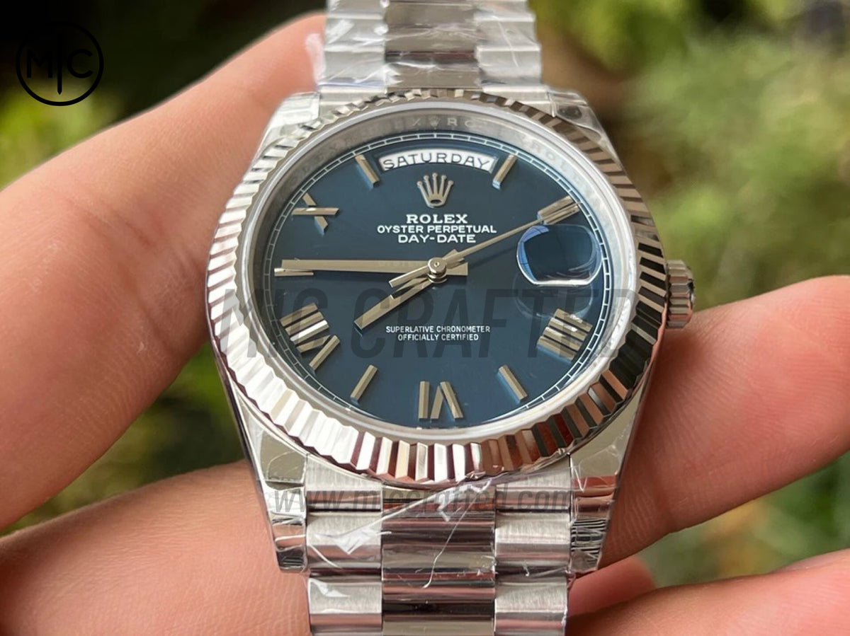 DayDate 40mm 228236 Blue Roman Dial on President Bracelet – Premium Edition