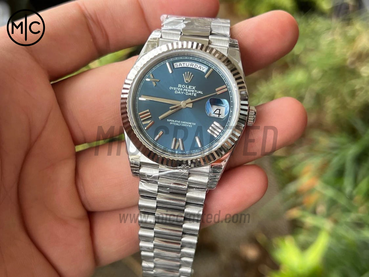 DayDate 40mm 228236 Blue Roman Dial on President Bracelet – Premium Edition