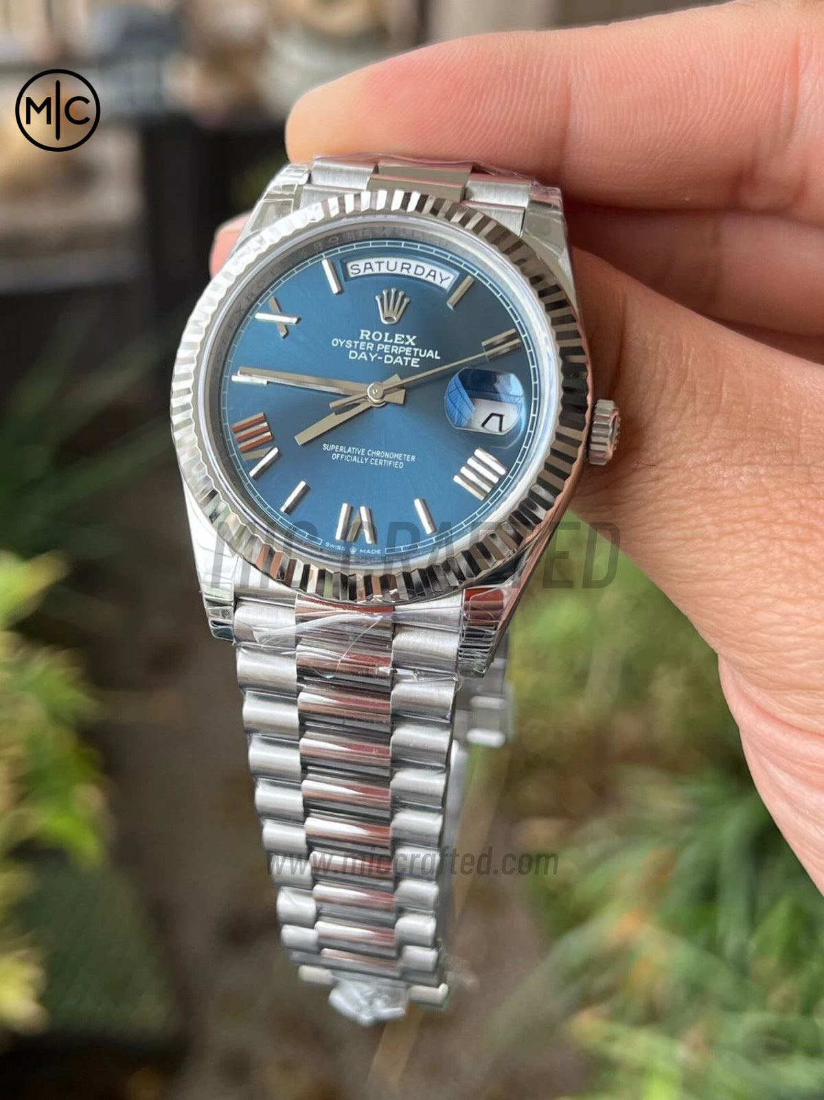 DayDate 40mm 228236 Blue Roman Dial on President Bracelet – Premium Edition