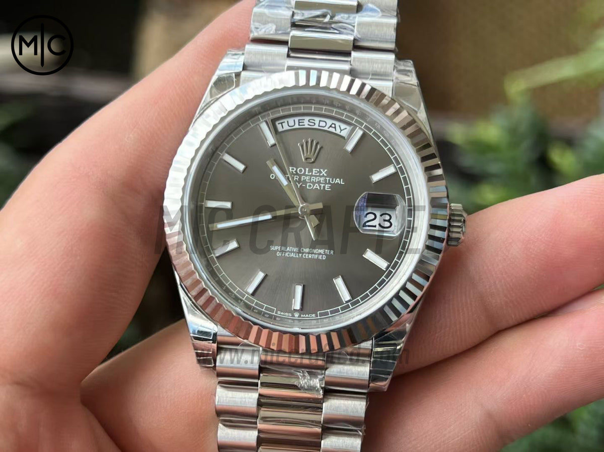 DayDate 40mm 228236 灰色棒狀刻度錶盤配 President 錶鏈 - 尊貴版