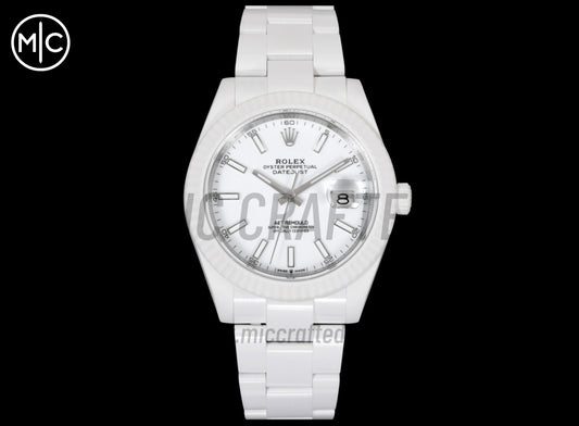 Datejust 41mm White Ceramic – Handcrafted Version