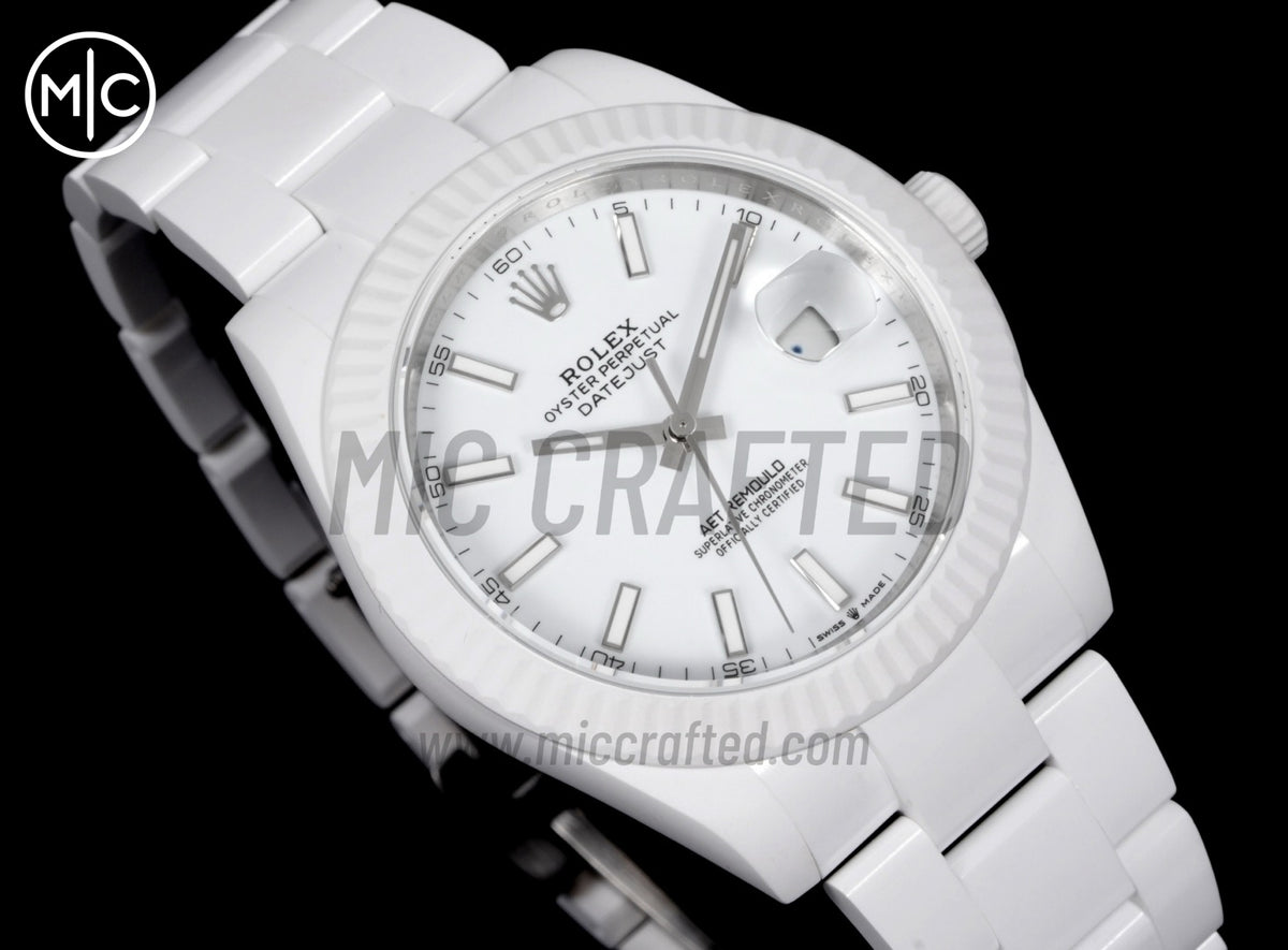 Datejust 41mm 白色陶瓷 - 手工製作版