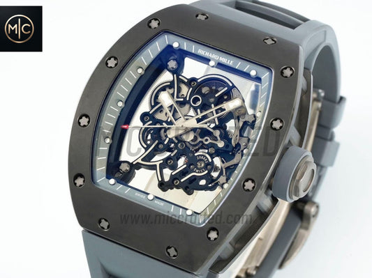 RM055 Gray Ceramic Gray Inner Bezel on Gray Rubber Strap – Handcrafted Version