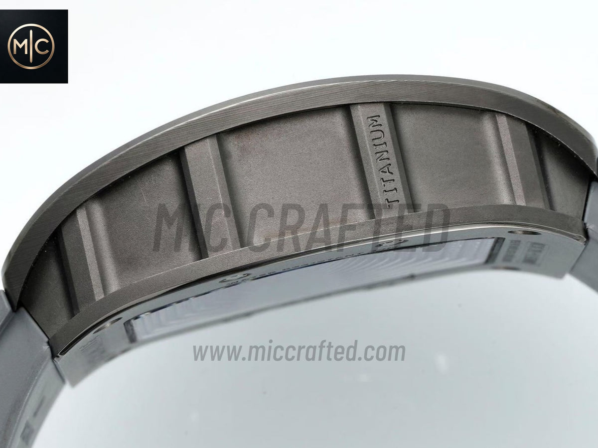RM055 灰色陶瓷、灰色內錶圈搭配灰色橡膠錶帶 - 手工製作版