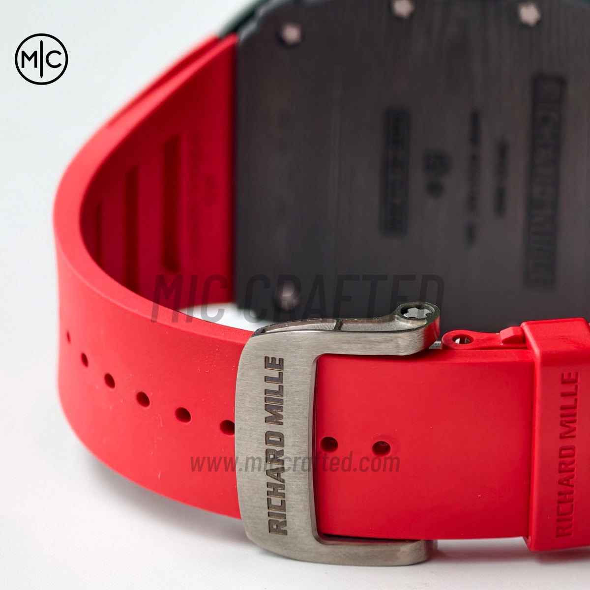 RM035-01 Black NTPT Skeleton Dial on Red Rubber Strap – Handcrafted Version