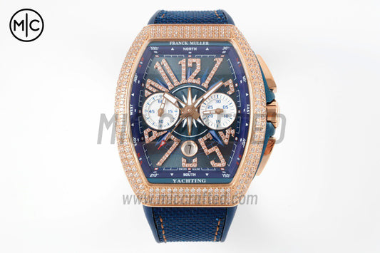 Vanguard Chrono RG Diamonds Blue Dial on Blue Nylon Strap – Premium Edition