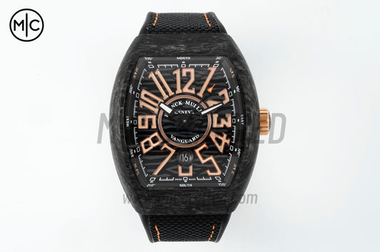 Vanguard V45 Carbon Black Dial RG Markers on Black Nylon Strap – Premium Edition
