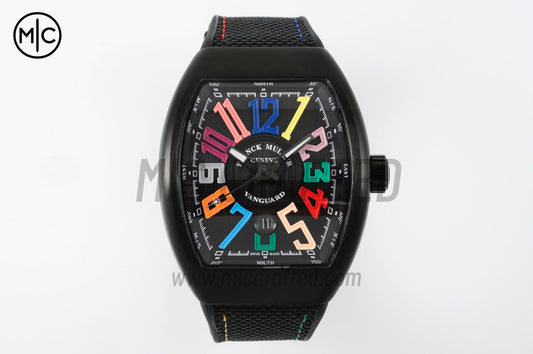 Vanguard V45 PVD Black Dial Colors Markers on Black Nylon Strap – Premium Edition