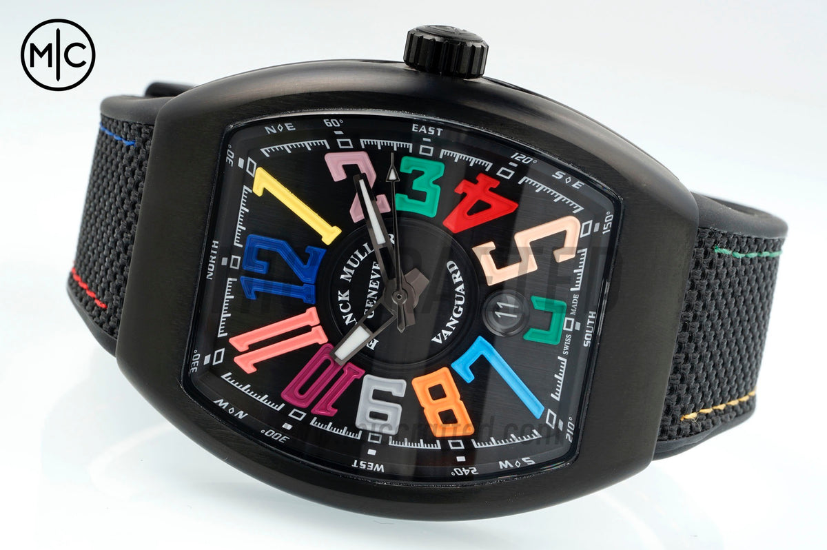 Vanguard V45 PVD Black Dial Colors Markers on Black Nylon Strap – Premium Edition