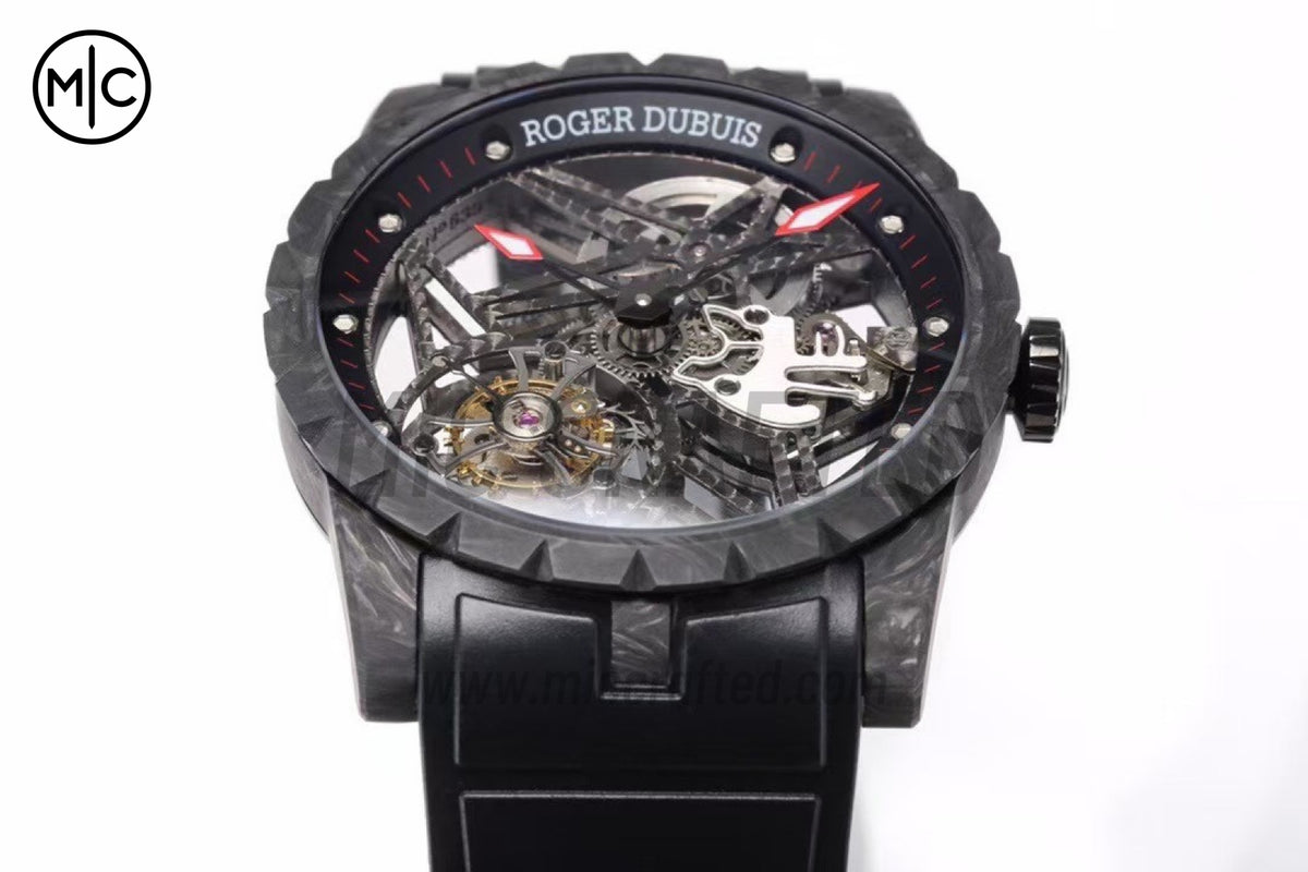 Roger Dubuis Excalibur Spider DBEX0577 碳纖維飛行陀飛輪 白色碳纖維/RU 黑色 - 高級版